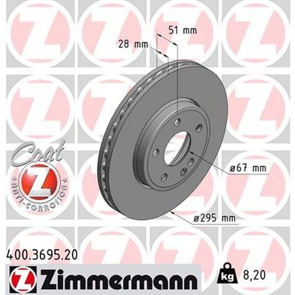 Zimmermann Brake Disc - Standard/Coated, 400.3695.20 400.3695.20 - main